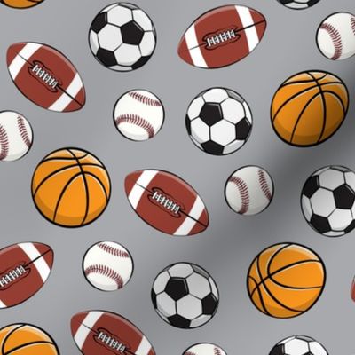 Play Ball - Sports - Basketball, football, baseball, soccer - grey - LAD19