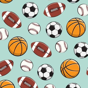 Play Ball - Sports - Basketball, football, baseball, soccer - aqua-  LAD19