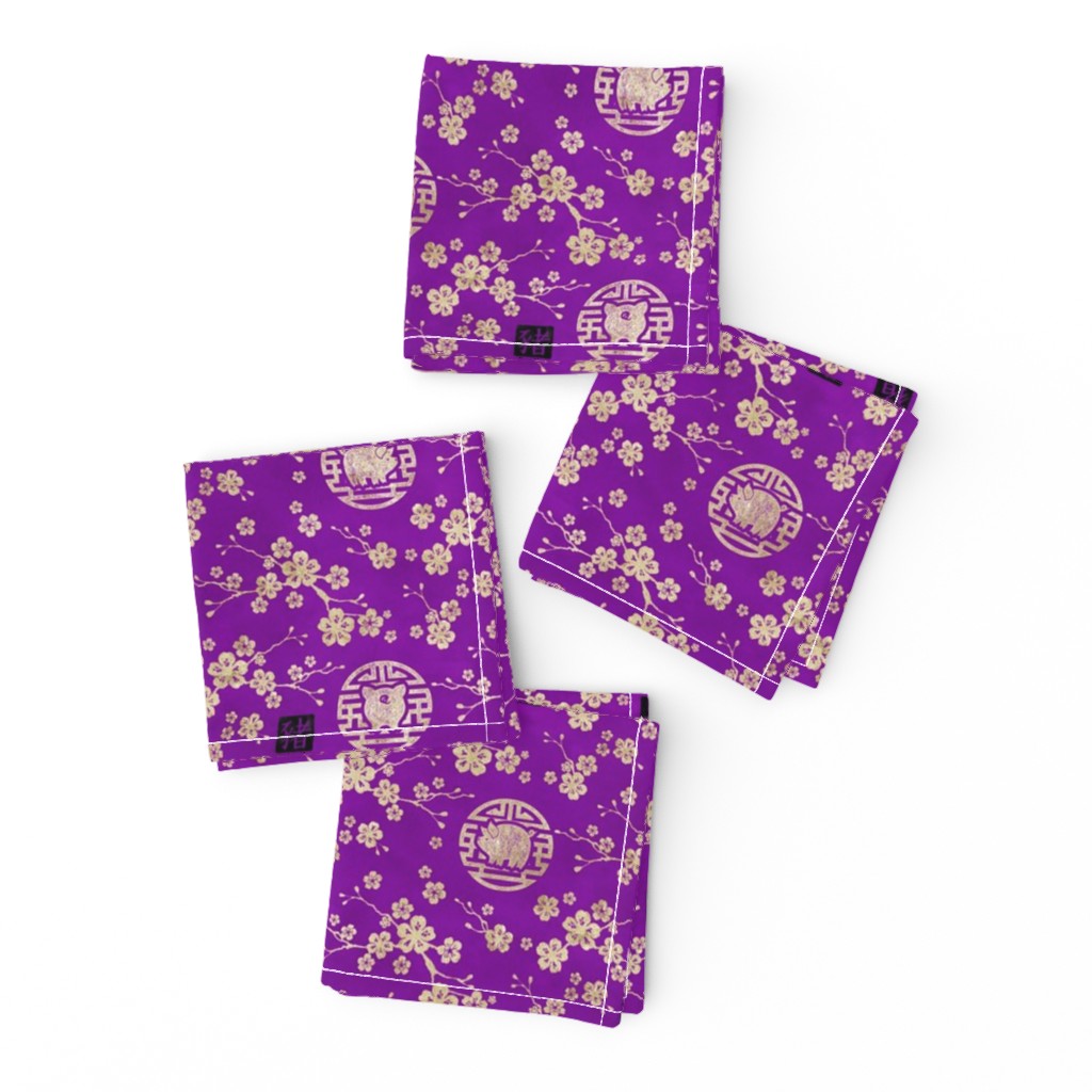 Chinese year of the pig purple small scale