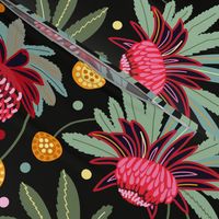 Waratahs and Craspedia (Large Version) 