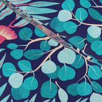 Normal scale // Australian Eucalyptus Garden // teal and red