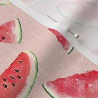 Juicy Watermelon // Blush Linen