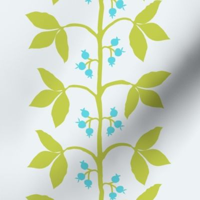 Berry Vine Stripe Citron  Aqua