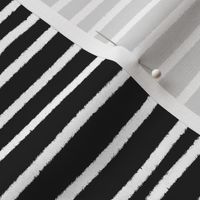 Sketchy Stripes // White on Black 