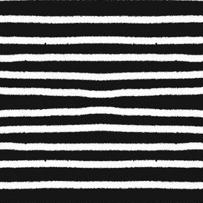 Sketchy Stripes // White on Black 