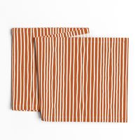 Sketchy Stripes // White on Burnt Orange