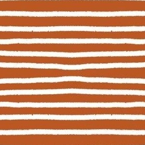 Sketchy Stripes // White on Burnt Orange