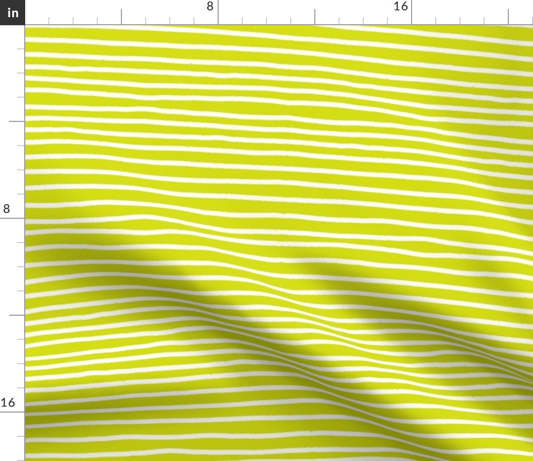Sketchy Stripes // White on Chartreuse 