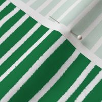 Sketchy Stripes // White on Kelly Green