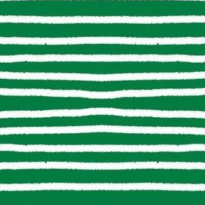 Sketchy Stripes // White on Kelly Green