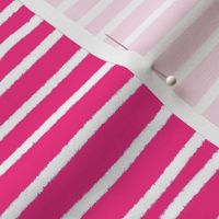 Sketchy Stripes // White on Hot Pink