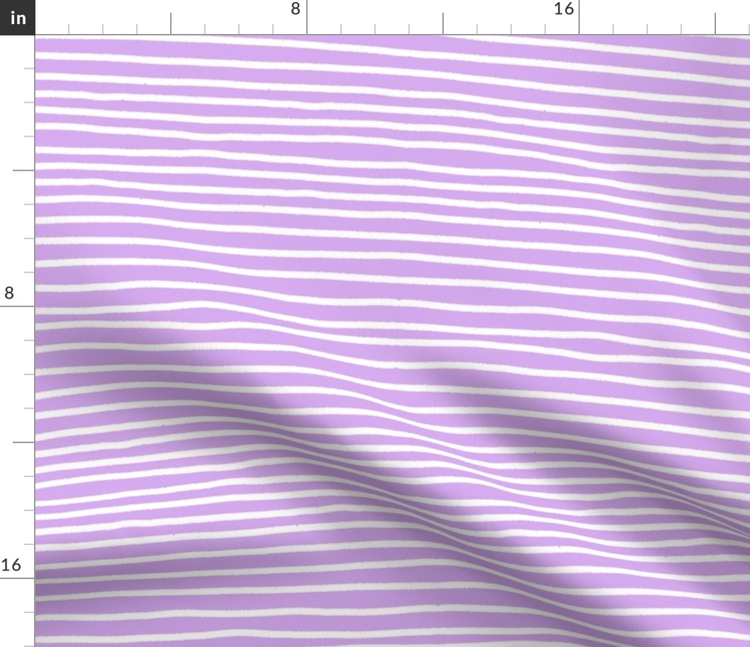 Sketchy Stripes // White on Lavender 