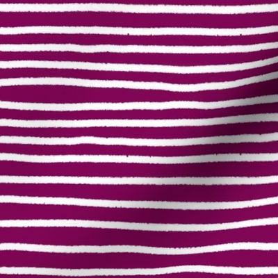 Sketchy Stripes // White on Mulberry