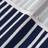 Sketchy Stripes // White on Navy