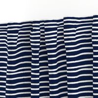 Sketchy Stripes // White on Navy