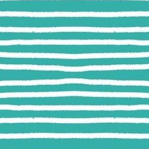 Sketchy Stripes // White on Caribbean Blue