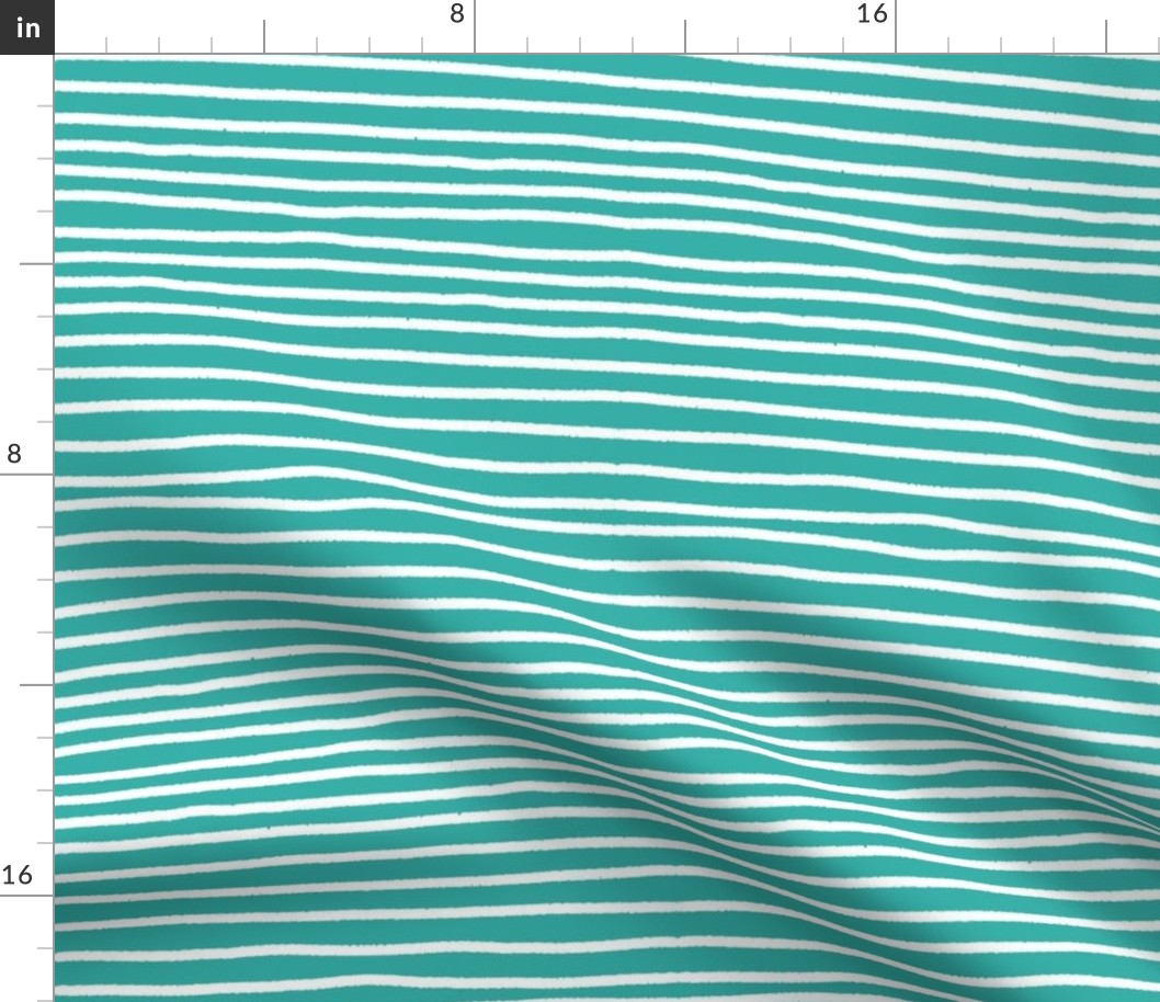 Sketchy Stripes // White on Caribbean Blue