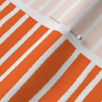 Sketchy Stripes // White on Orange