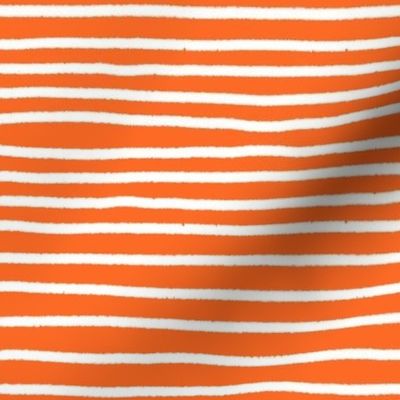 Sketchy Stripes // White on Orange