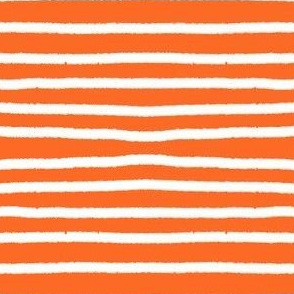 Sketchy Stripes // White on Orange