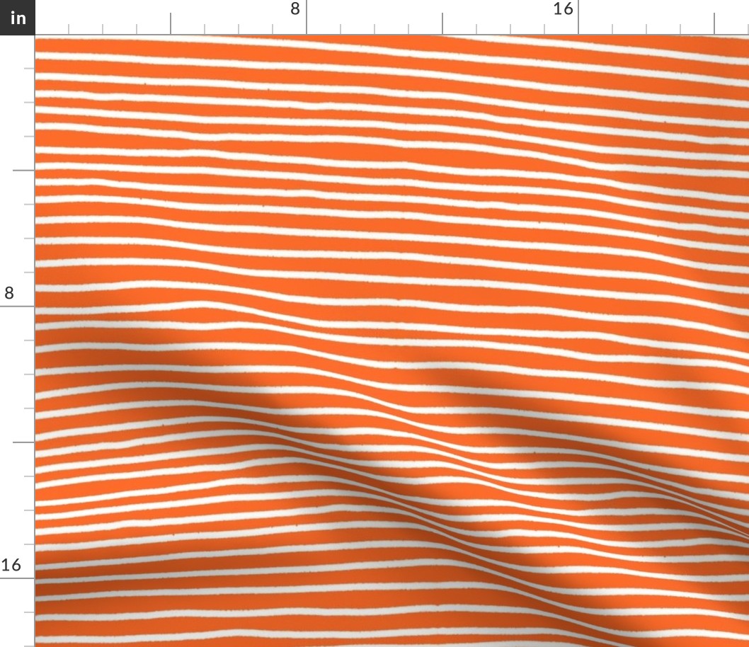 Sketchy Stripes // White on Orange