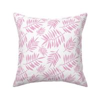 Botanical watercolor garden palm leaves summer beach monochrome soft pink