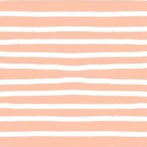 Sketchy Stripes // White on Peachy