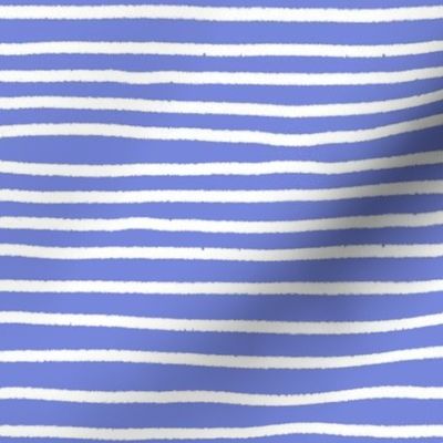 Sketchy Stripes // White on Periwinkle