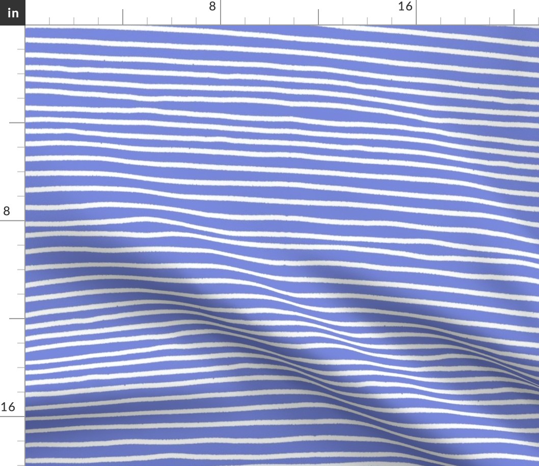Sketchy Stripes // White on Periwinkle