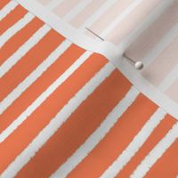 Sketchy Stripes // White on Persimmon