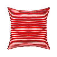 Sketchy Stripes // White on Red