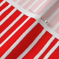 Sketchy Stripes // White on Red