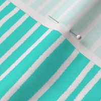 Sketchy Stripes // White on Turquoise