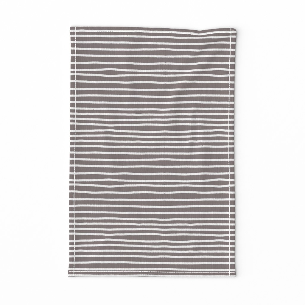 Sketchy Stripes // White on Warm Grey