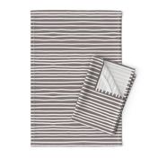 Sketchy Stripes // White on Warm Grey