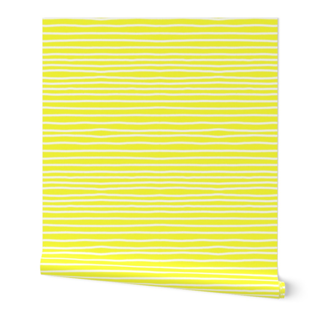 Sketchy Stripes // White on Yellow