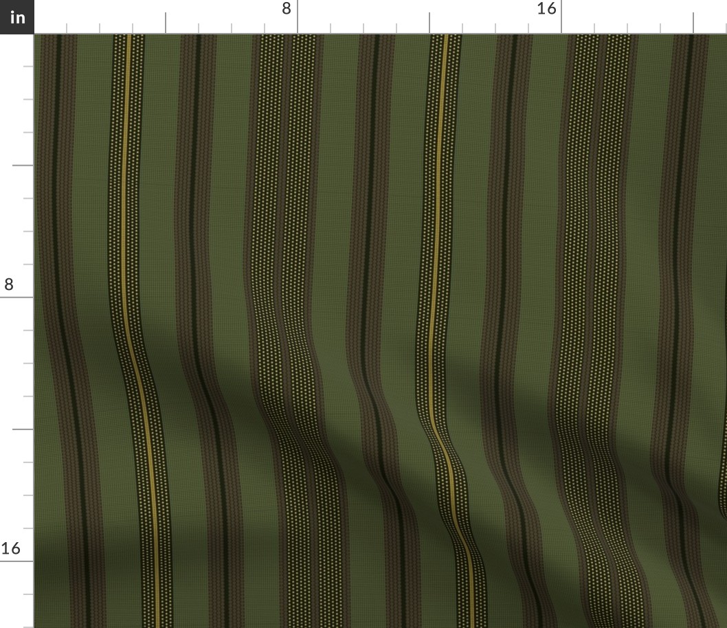 Pointillist Stripes - Deep Woodland