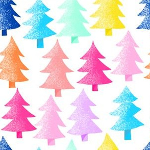 rainbow Christmas trees