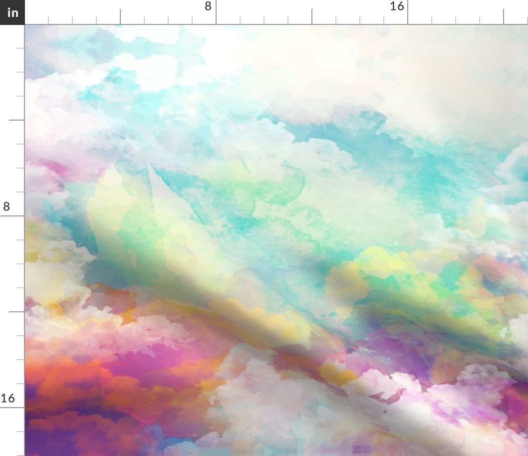  Watercolor pastel clouds Reduced By Half