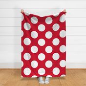 Giant Red and White 4" Polka Dot