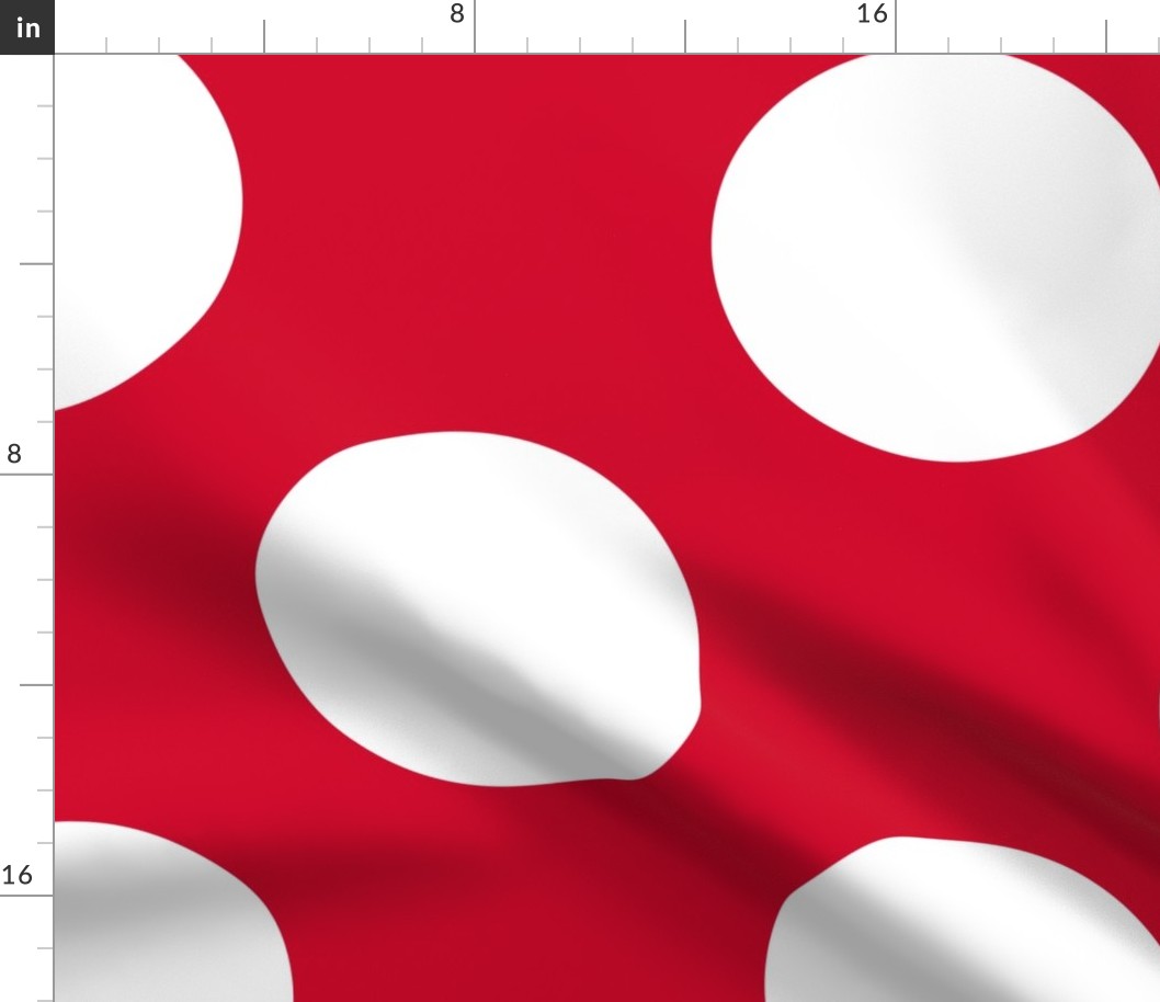 Giant Red and White 4" Polka Dot