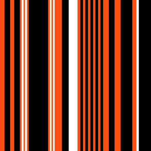 The Orange and the black: Vertical Tri-Color Stripes - LARGE