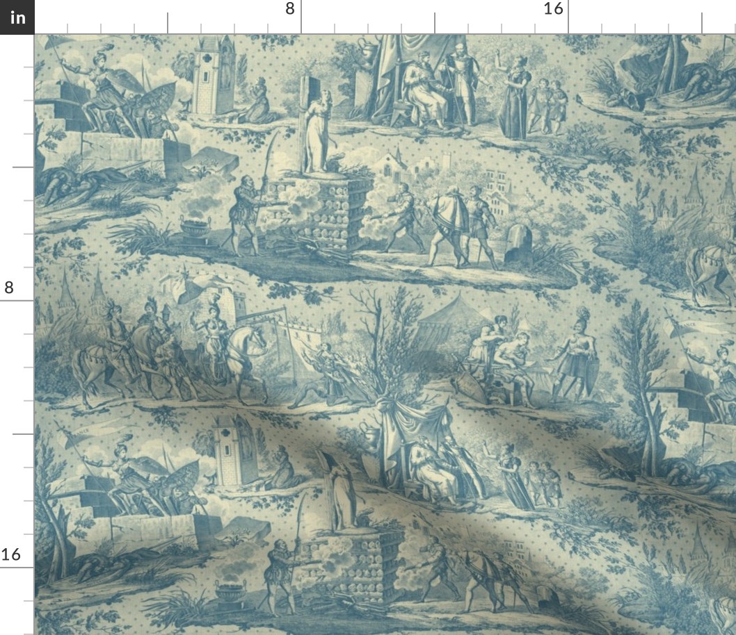 La Vie de Jeanne d'Arc Toile ~ Original ~ Blue and Cream 