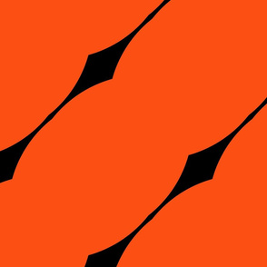The Orange and the Black: Slim Slant Diamond Stripes 