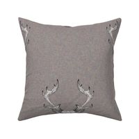 deer head on gray linen texture