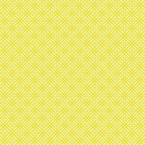 Tiny Compass in Diamond Diagonal - White on Yellow