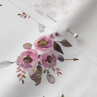 4" Pink Boho Bouquet White