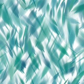 Blowing Leaves Watercolor - Blue Green