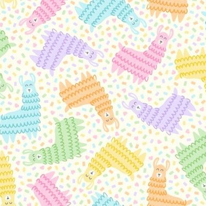 Rainbow Party Llamas on Cream