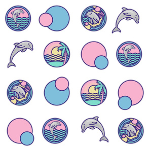 Dolphin Tropical Beach Polka Dots